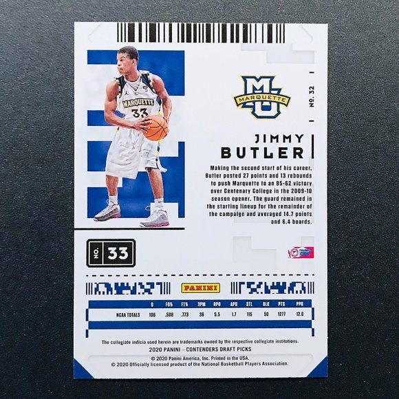 Jimmy Butler - 2020-21 Panini Contenders Draft Picks #32 - Picture 2 of 2